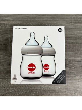 NIB Joovy Boob 2 Pack Baby Bottles PPSU 0M+ 5 oz Clean Flow